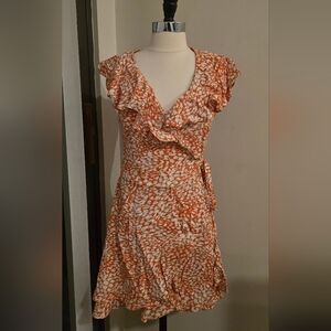 Free People Orange French Quarter Wrap Dress Size XS
